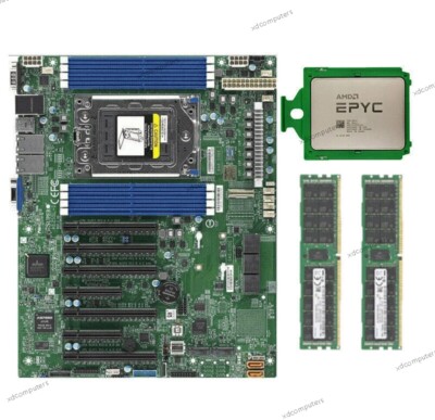 Supermicro H12SSL-i Motherboard+ AMD EPYC 7402 CPU + Samsung