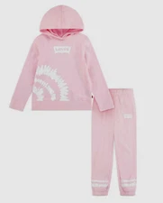 New $70.00 LEVI'S Girls 2-piece Fleece Jogger Set Super Comfy -  Size: 14/16