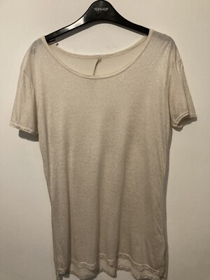 Topshop Boutique Mink/Silver Short Sleeve Micromodal T-Shirt Vintage NWOT UK12