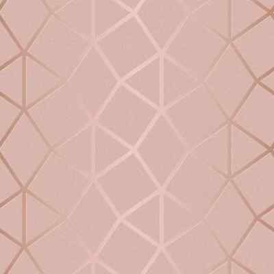 Fine Decor Platinum Geo Spalier Textur Rouge Rosa Rose Gold Tapete FD42561