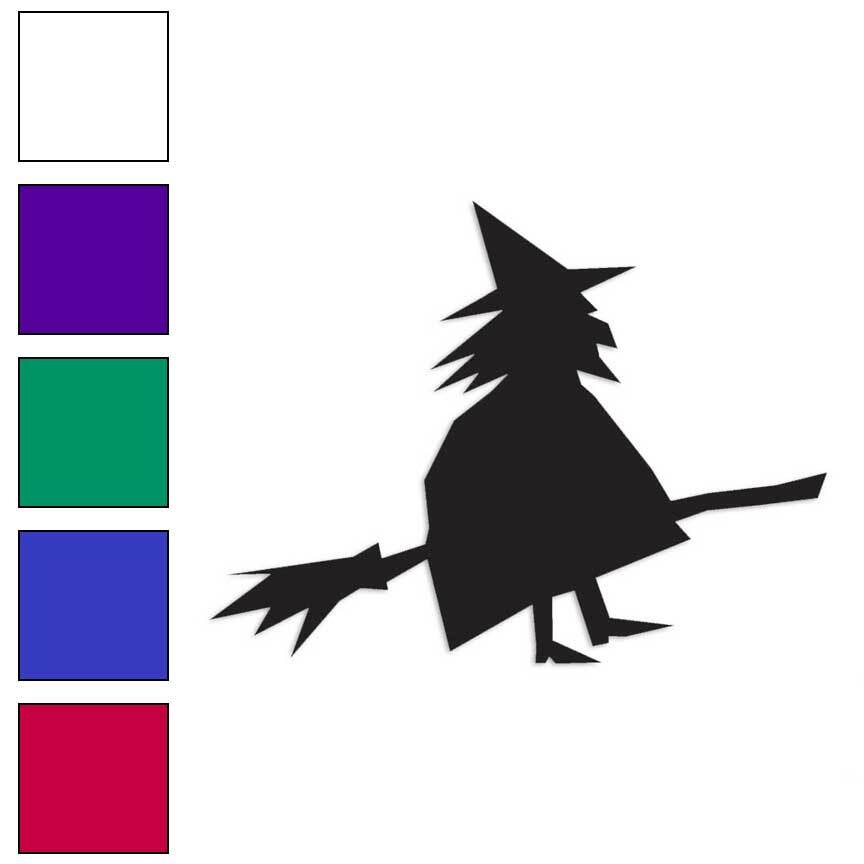 Flying Witch, Vinyl Decal Sticker, Multiple Colors & Sizes #1117