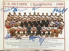 1980 Miracle on Ice US Olympic Hockey Team signed 11x14 photo Mike Eruzione JSA