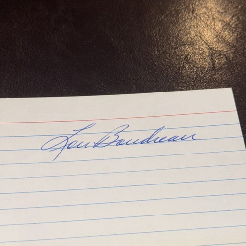 Lou Boudreau Autographed Signed 3x5 Index Card BAS Beckett Authenticated - Picture 2 of 3