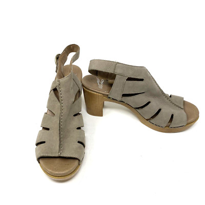 Dansko Shoes Womens Decatur Demetra Open Toe Leather Taupe 3104161400 EU 41