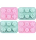 Silicone Molds 4 Pack 6 Cavities Each 2 Pink & 2 Green Hearts Stars Flowers New