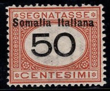 Somalie 1926 Sass. 46 Neuf * MH 100% timbre-taxe 50c.