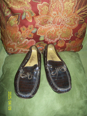 COLE HAAN Loafers Driving Mocs Mens 9B Alligator Embossed  display picture 1