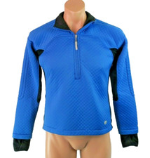 Nike Sphere Thermal Womens Black Blue 1/2 Zip Pullover Waffle Jacket Sz M
