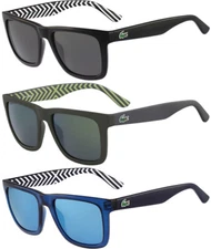 Lacoste Men's Soft Square Sunglasses w/ Striped Temple Print - L750S