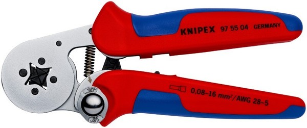 Knipex 97 55 04 Sb Selbsteinstellende Crimpzange FüR AderendhüLsen Mit Seitenein-image