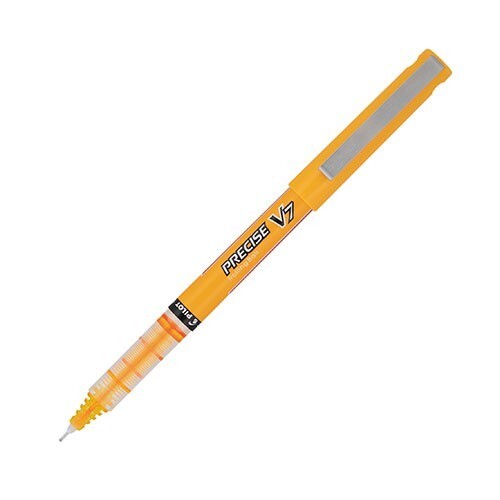 Pilot Precise V7 Rolling Ball Pen 0.7mm Fine Honey Yellow Office