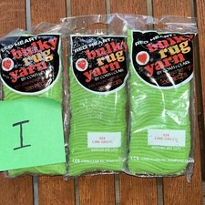 Vtg Red Heart Latch Hook Rug Yarn Bulky Lot Of 3 Lime Green 624 Made In USA