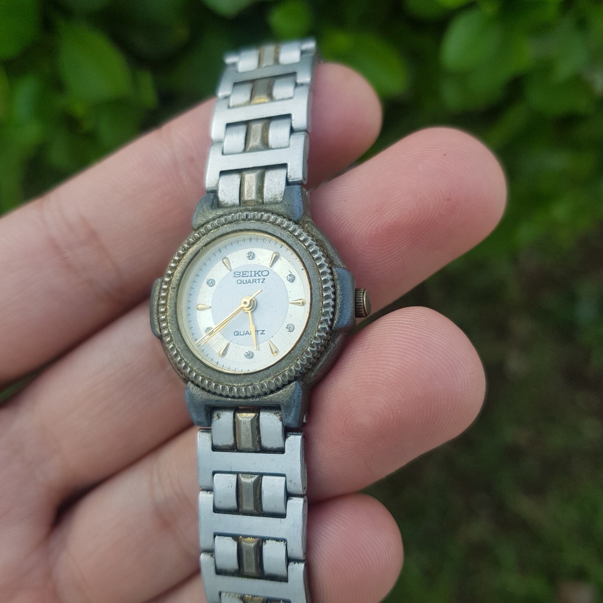 Vintage Seiko Watch Ladies White Dial Quartz stainless steel