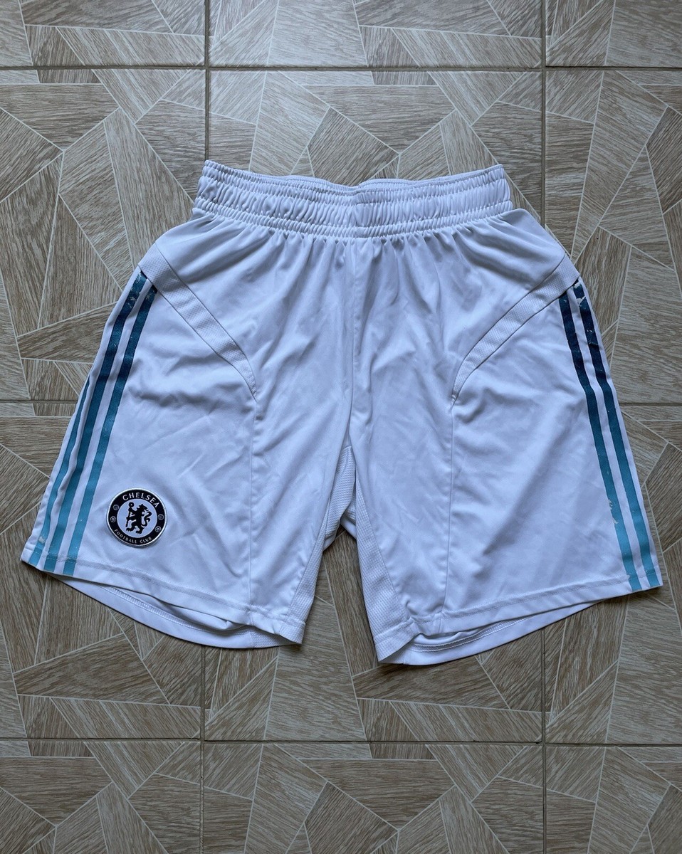 Y2K Drill Vintage Adidas Chelsea 2012 Football Soccer White Shorts 