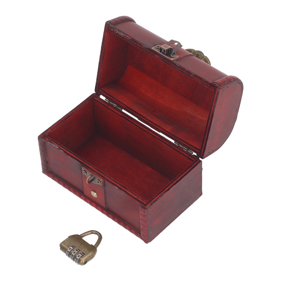 Vintage Wooden Treasure Chest Box For Vintage Jewelry Antique