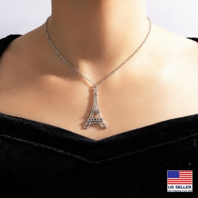 Fashion Women Retro Necklace Romantic France Paris Eiffel Tower Pendant 1360
