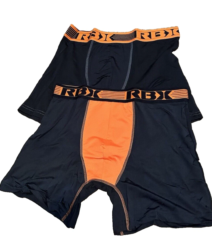 Calzoncillos boxer de secado rápido RBX para hombre 2 piezas talla pequeña naranja Foto 3 de 4