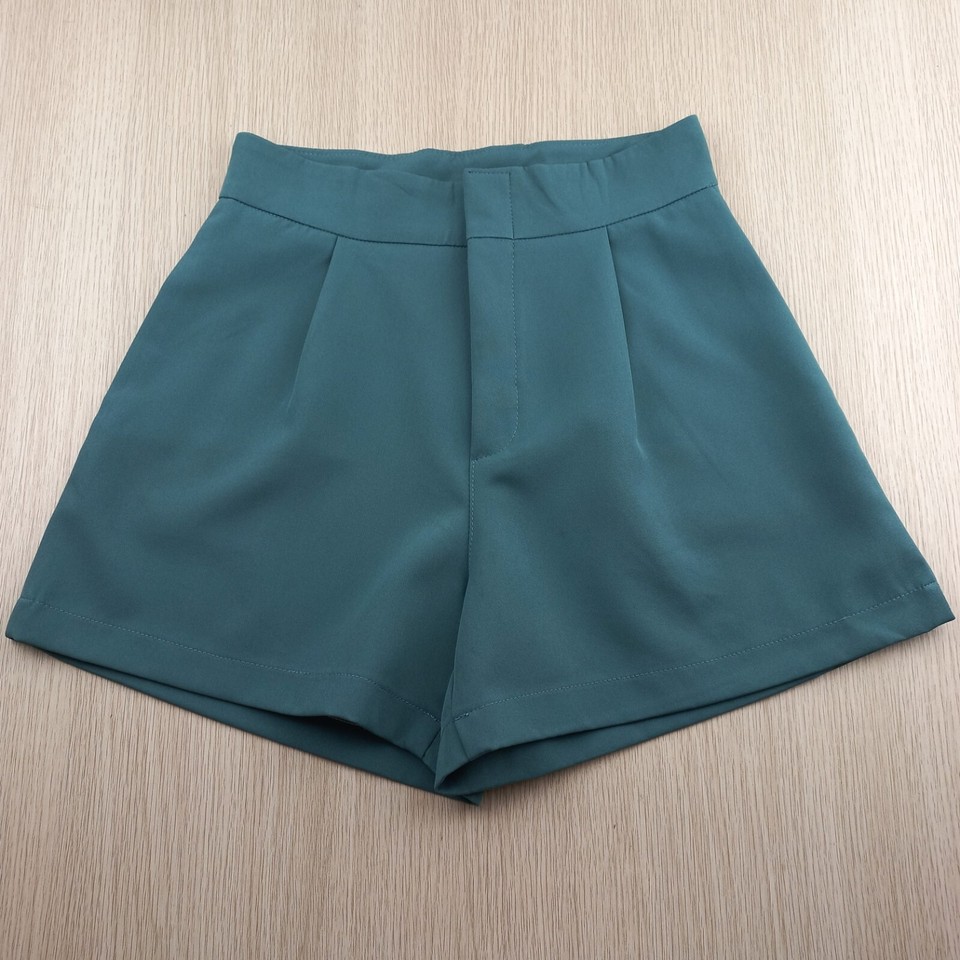 Dress Shorts Women's Size 8 - 10 High Rise A-Line Thick Polyester Blend Teal