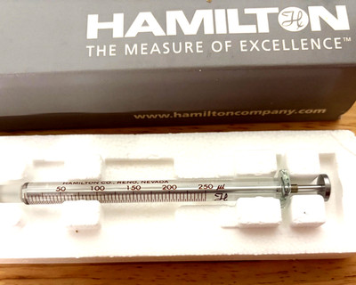 Hamilton 80765 GC Syringe 725SNR 250 μL 22Ga 2'' Blunt Needle - Open Box