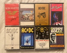 AC/DC Aerosmith Alice Cooper Buddy Holly Cassette Tape Lot of 6 Classic Rock