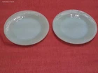 2  Anchor Hocking Jane Ray Fire King Jadeite Salad/Dessert Plates 7 3/4" Ribbed