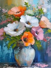 Flowers Diamond Art Kits for Adults,Vase 5D Diamond Painting Kits for Adults,...