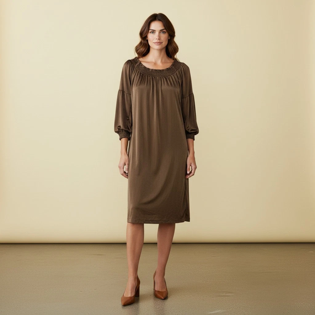 malm brown dresser Organza Midi Dress Plus Size Brown