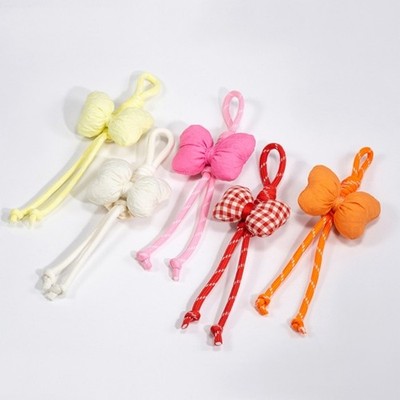 Stylish 3D Bowknot Phone Strap Lanyard Bag Charm Soft Fabric Design Secure Clip