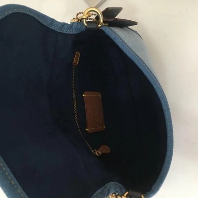 COACH Soho Shoulder Bag Upcycled Repurposed Denim Blue CR737