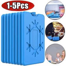 Freezer Blocks x4 Cool Cooler Bag Ice Packs For Lunch Box Picnic Travel Reusable