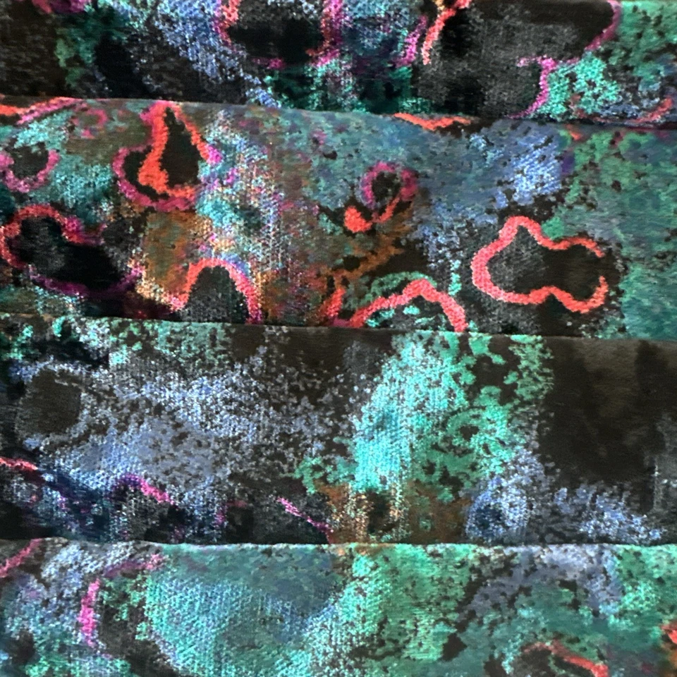 Vintage Cummerbund Nicole Miller motivo de vino de seda Frederick Theak terciopelo floral Foto 4 de 4