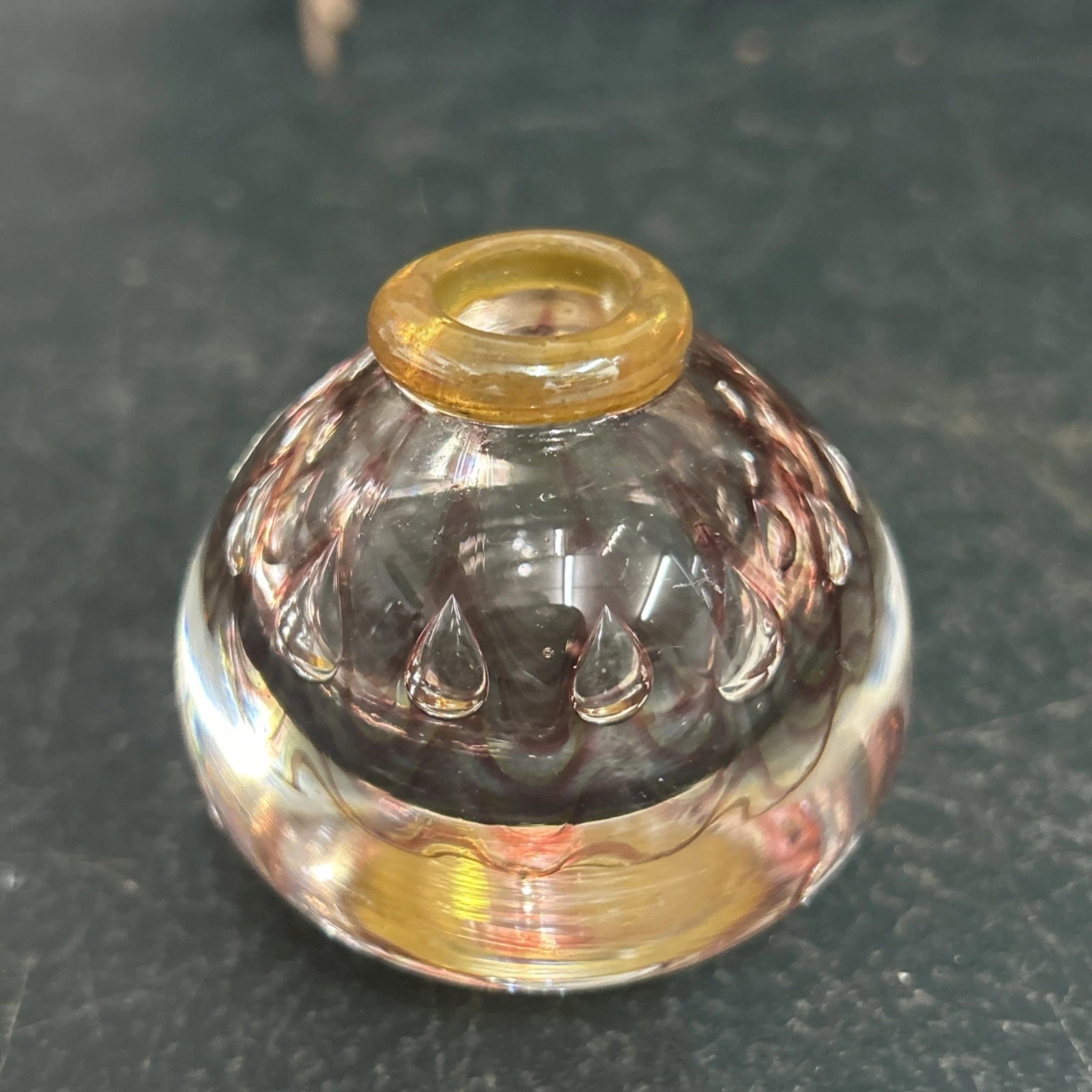 SIGNED BERNARD STONOR AUSTRALIAN ART GLASS PERFUME BOTTLE - Image 2