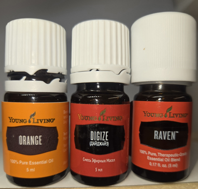 #ad Young Living Essential Oil Lot of 3 5 mL Bottles Orange DiGize Raven $32.50