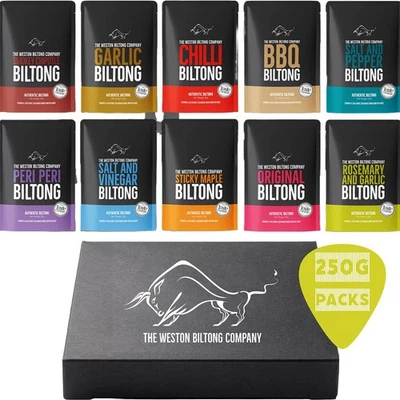 THE WESTON BILTONG COMPANY 2.5kg Biltong Selection Box Pick your Fat Level