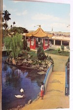 Lovely Oriental Garden Honolulu International Airport Hawaii Postcard Old View