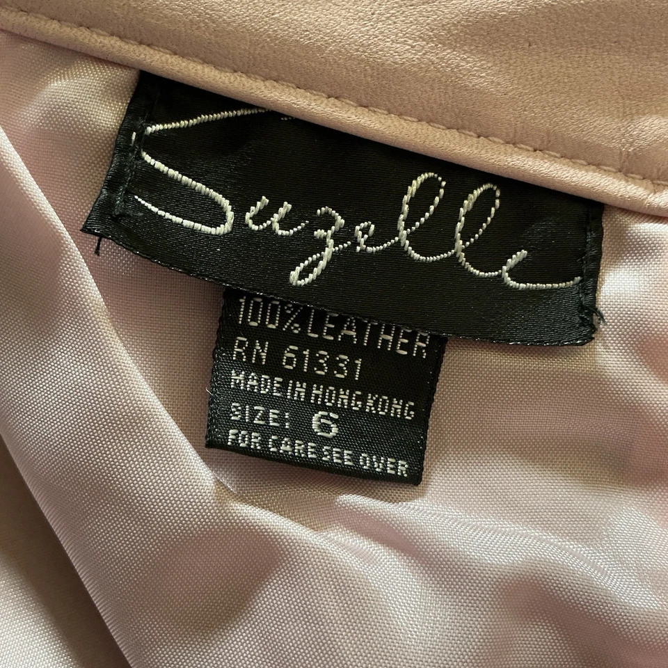 Falda lápiz vintage Suzelle talla 6 de cuero rosa cintura alta Hong Kong para mujer 13717 Foto 4 de 4