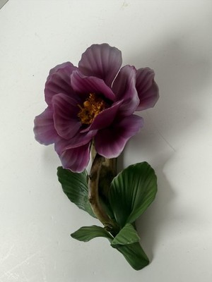 Cardinal De Richelieu Porcelain Purple Flower Figurine Hand Painted Made Italy