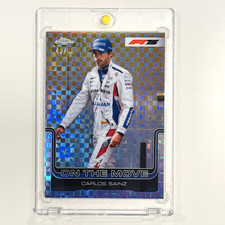 2025 Topps Chrome Formula 1 F1 #189 CARLOS SAINZ Gold Checker Flag Refractor /50