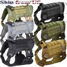 Military Tactical Dog Harness No-pull Heavy Duty MOLLE Training Service Dog Vest