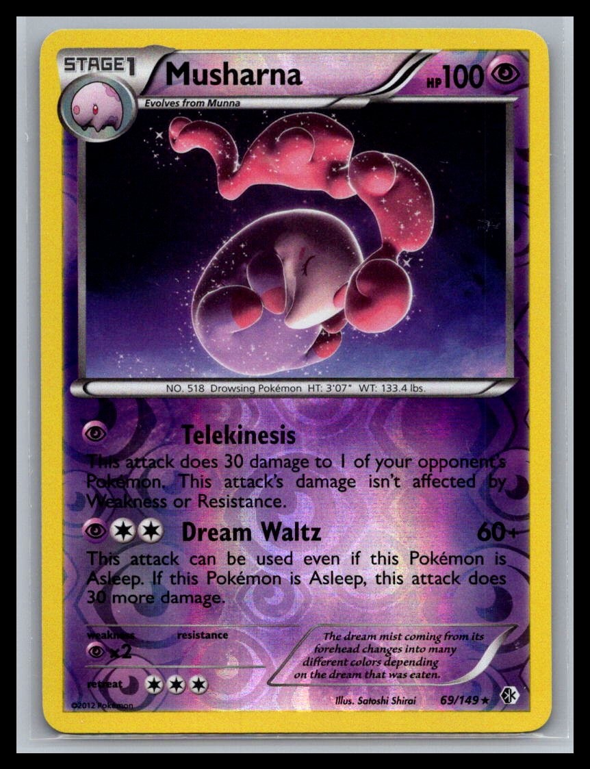 Musharna Rare Boundaries Crossed 69/149 NM Pokémon
