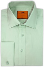 Men'S Signature Solid Poplin Dress Shirt, Long Sleeve, 100 Cotton French Cuff,