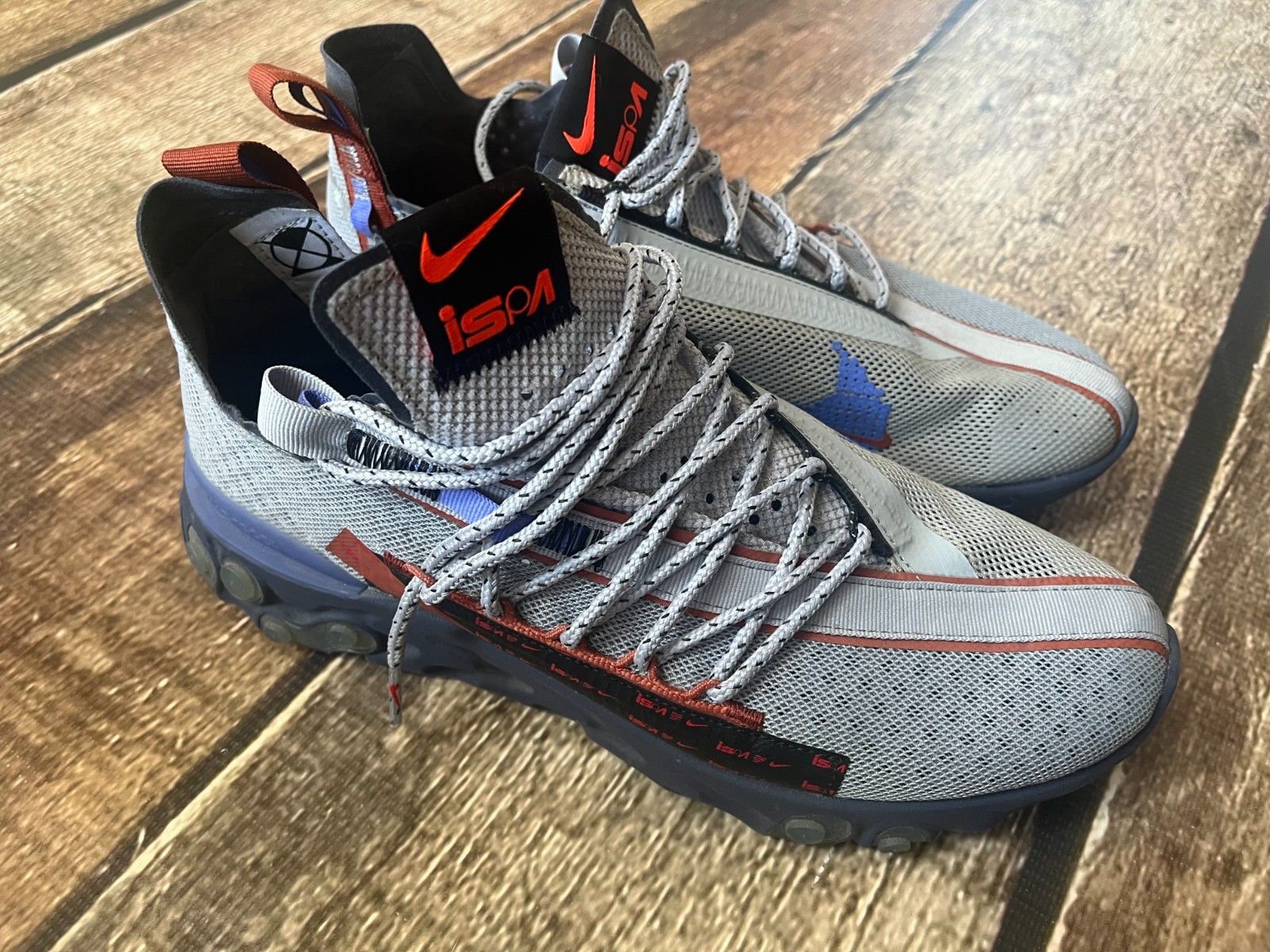 NIKE REACT RUNNER ISPA WOLF GRAY BLUE SNEAKER SHO… - image 4