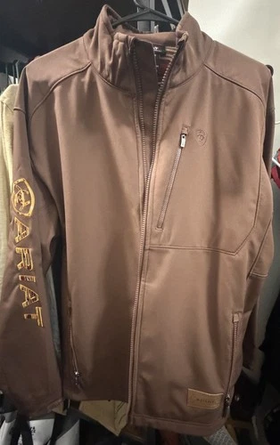 Ariat Chimayo Collection Men's Brown Softshell Full Zip Jacket Stand-Up L image 3