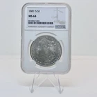 1881-S Morgan Silver Dollar $1 NGC MS64 Brilliant Uncirculated San Francisco
