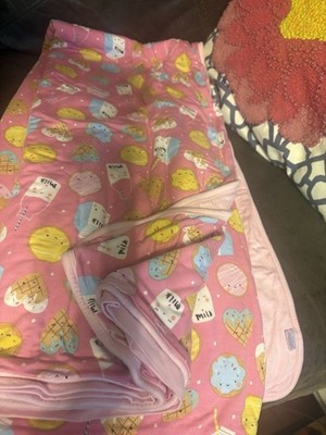 Pink Multicolor Food & Drink Print Nursery Blanket, Ice Cream Pattern