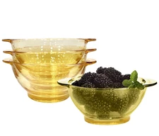 4-pc 15 oz Yellow Borosilicate Glass Bowls Cereal Bowl Soup Bowl Salad Bowl