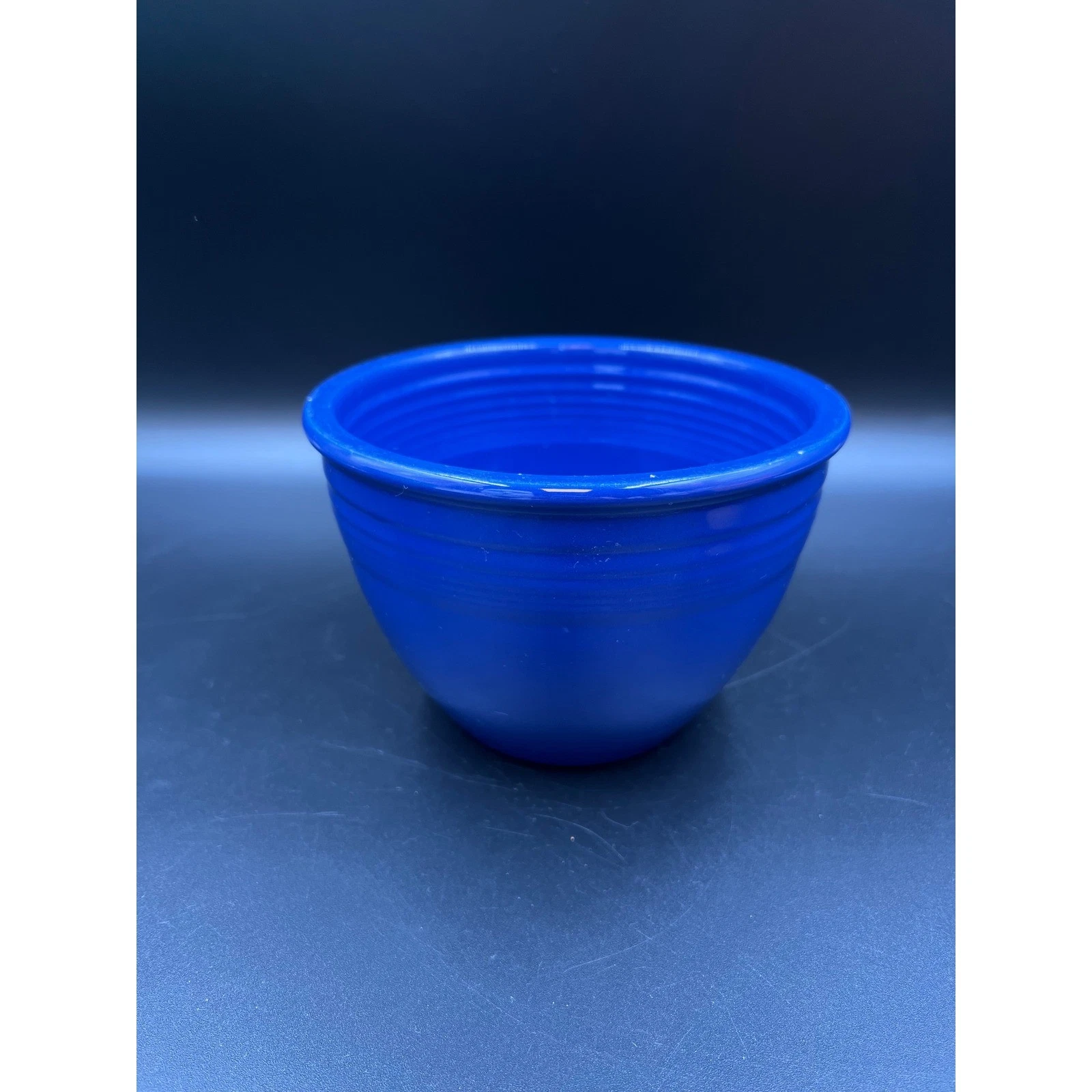 Fiesta Mixing Bowl Vintage Cobalt Blue Art Deco Concentric Rings nesting Bowl