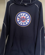 J-America Hockey Night in Canada Pullover Hoodie Navy XXL Men's Logo Pockets