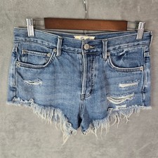 We The Free Free People Distressed Denim Shorts Medium Wash Blue OB1249055 24