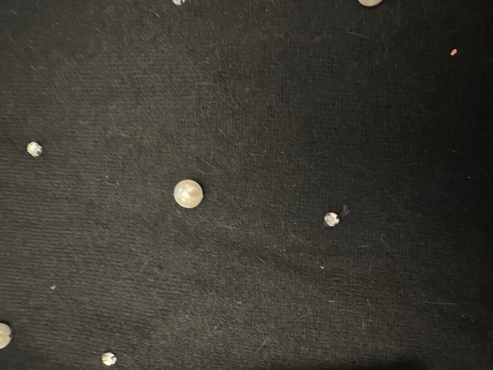 Suéter De Colección Outlander Años 80 Para Mujer Negro Lujo Perla/Estrás Bling Cordero M Foto 3 de 4